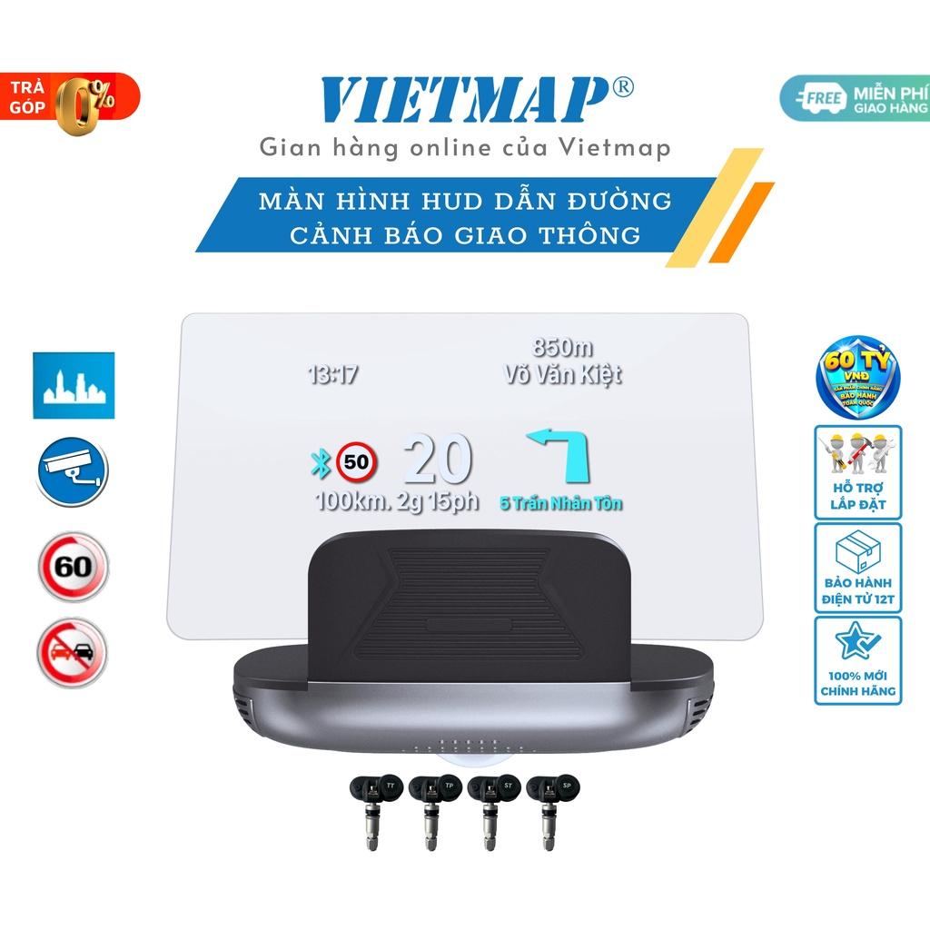 Vietmap H1AS - Màn hình HUD Cảnh báo giao thông dẫn đường Vietmap Live - Báo áp suất lốp - Hàng chính hãng