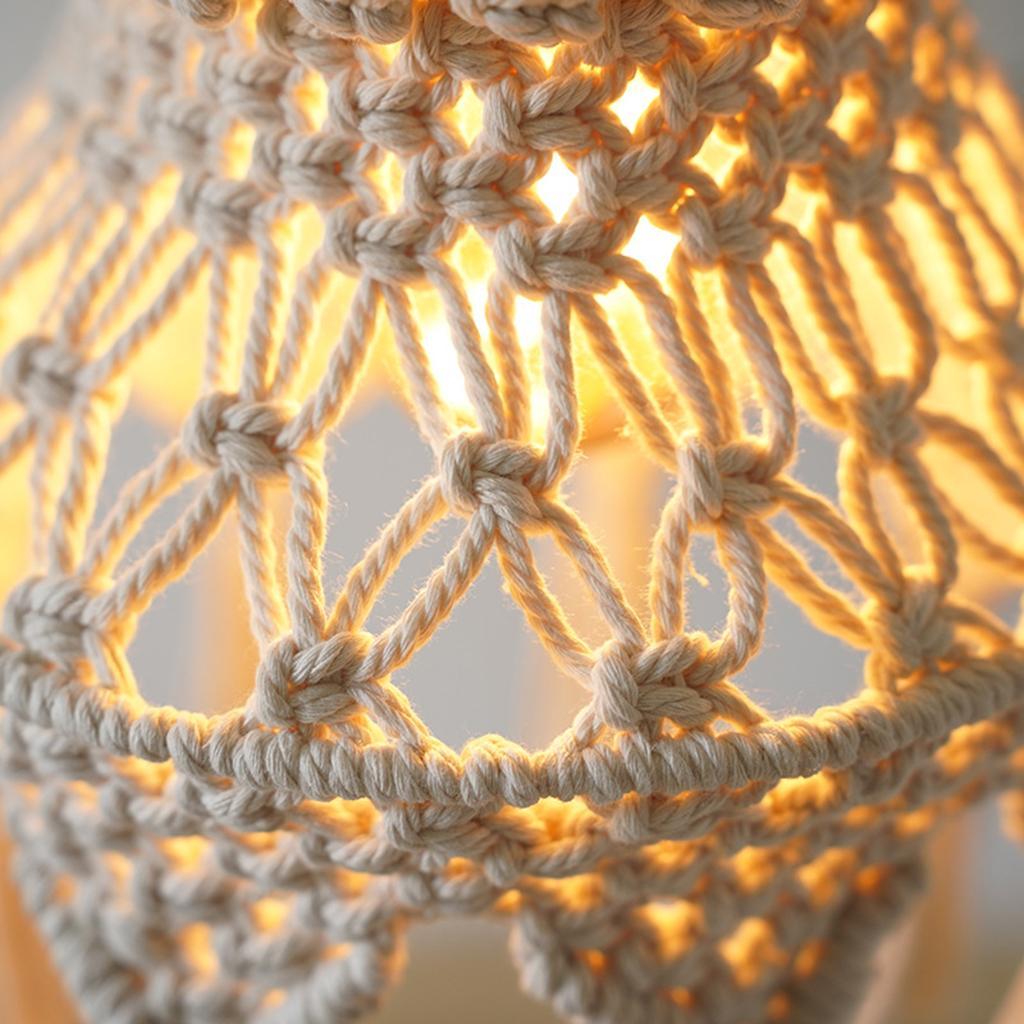 Macrame Ceiling Lamp   Hanging Light  for Bedroom