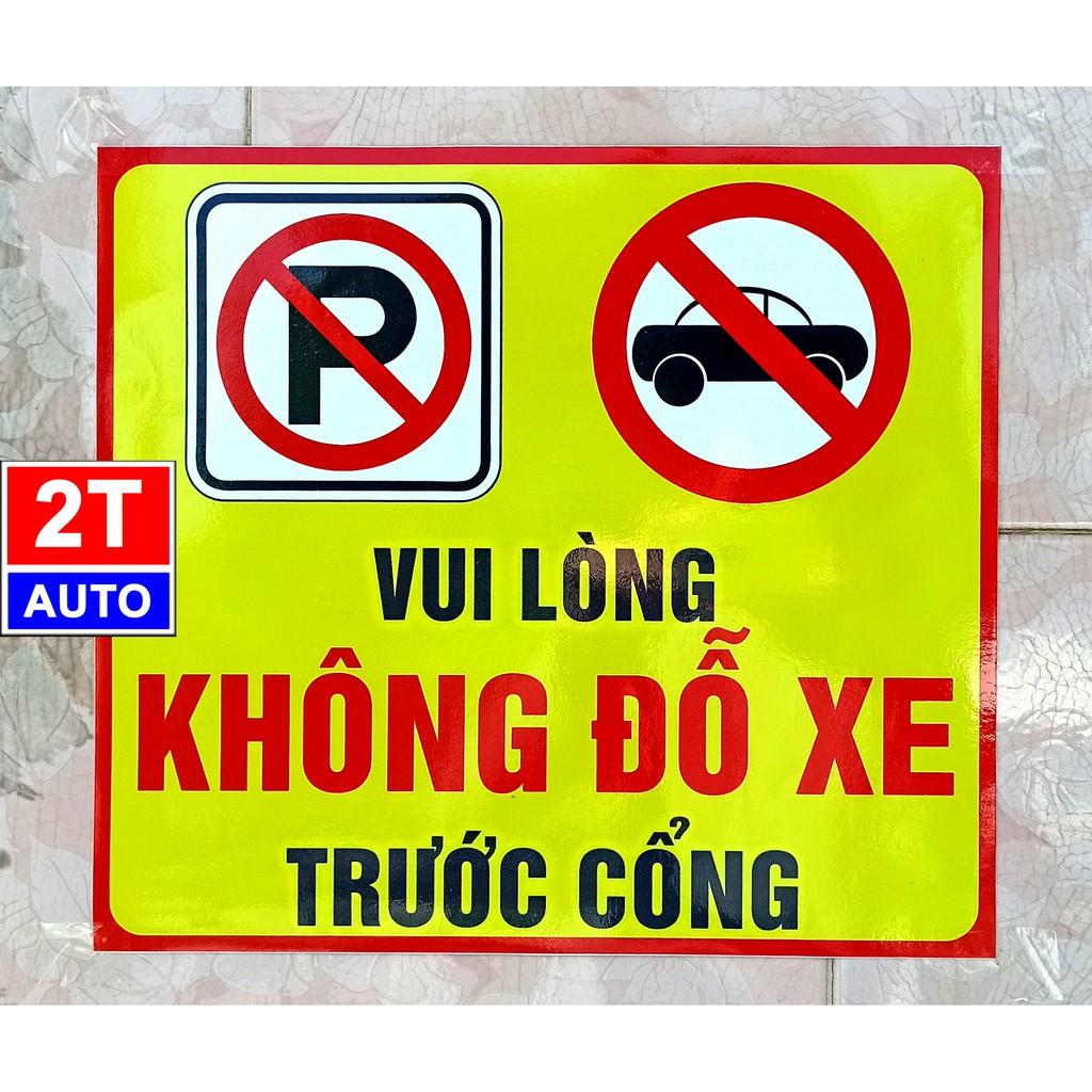 Logo tấm dán sticker nhắc nhở không đỗ xe trước cổng, trước cửa, cửa hàng cấm đỗ xe trước cổng, khu vực cấm đậu xe đỗ xe