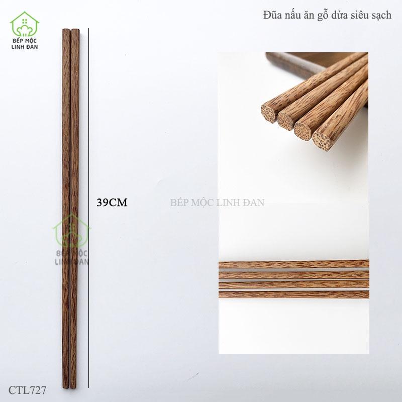 Đũa xào nấu gỗ Dừa tự nhiên Việt Nam, không độc hại khi gặp nhiệt độ cao (1 Đôi) - [CTH727]
