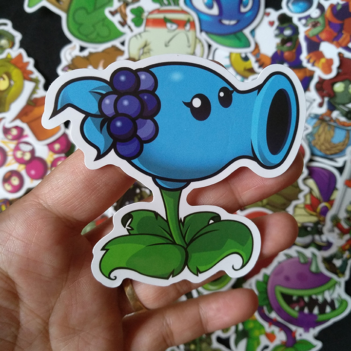 Bộ Sticker dán cao cấp chủ đề PLANTS VS ZOMBIES - Dùng dán Xe, dán mũ bảo hiểm, dán Laptop