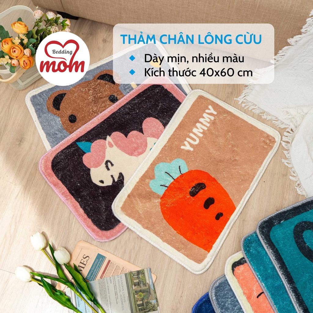 Thảm lau chân, thảm chùi chân lông cừu đế cao su chống trơn trượt, siêu thấm cao cấp - 40cm x 60cm