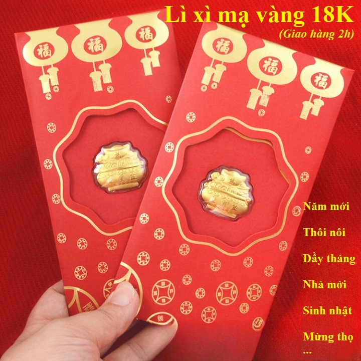 Bao Lì Xì Phát Tài, Mạ Vàng 18K, Mừng Năm Mới, Sự Kiện Mới, ... Kèm Vòng Tay