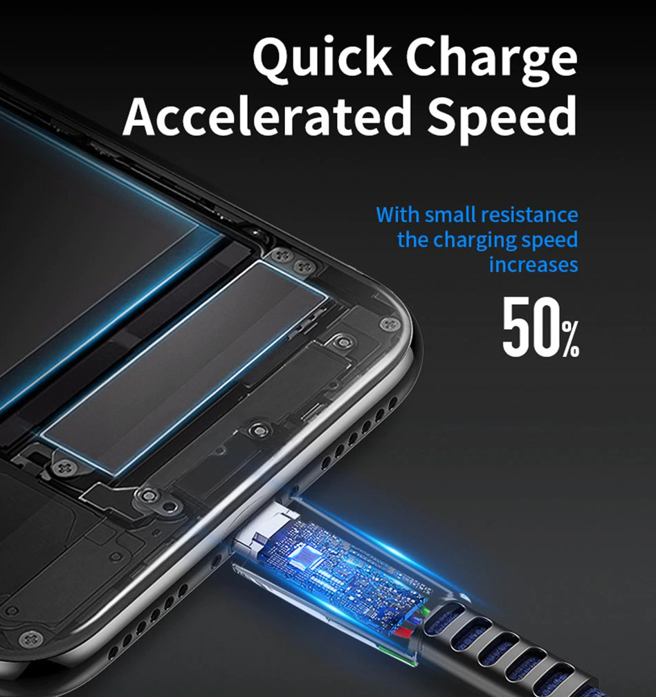 Dây cáp sạc nhanh 2.4A  Lightning hiệu ROCK M2 hỗ trợ truyền data tốc độ cao 480 Mbps cho iPhone / iPad - Hàng nhập khẩu