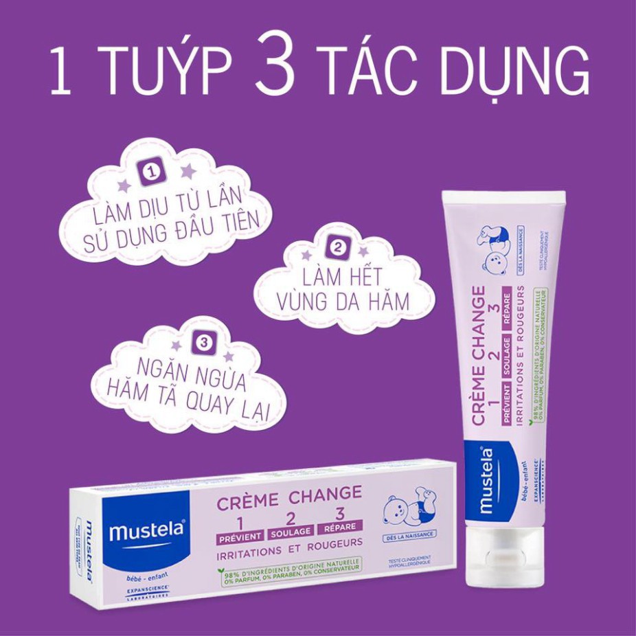Kem Làm Dịu Và Ngăn Ngừa Hăm Tã 123 Vitamin Barrier Cream MUSTELA