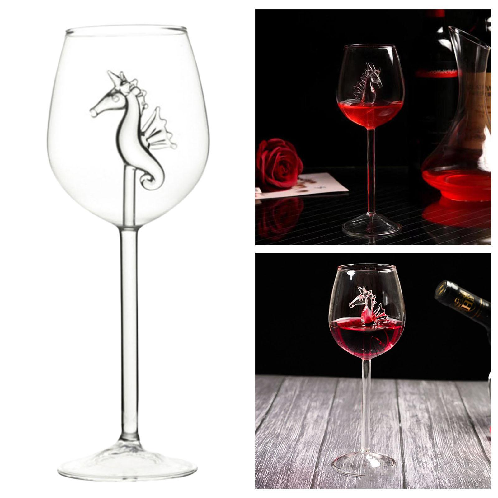 Creative Red Wine Glass 300ml High Borosilicate Glass Cup Goblet for Wedding Restaurant