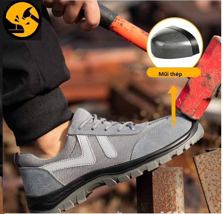 Giầy Bảo Hộ Lao Động Nam BH-02 Phong Cách Thể Thao Trẻ Trung Chống Đinh , Chống Dầu , chống va đập ngón chân ,