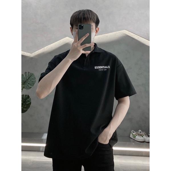 Polo đen in hình polo nam phong cách form dáng chuẩn đẹp