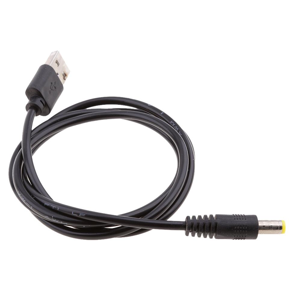 USB DC Power Charging Cable USB-A to 2.1mmx5.5mm DC Tip Plug Charging Cord