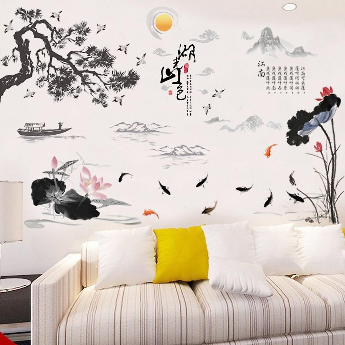 DECAL DÁN TƯỜNG TRANH PHONG THỦY - HP378