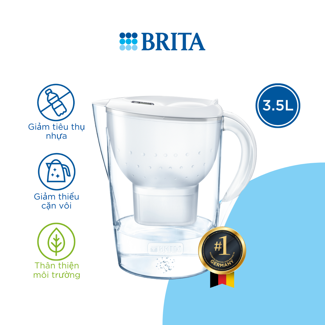 Bình Lọc Nước BRITA Marella XL White - 3.5L (Kèm Maxtra Plus)