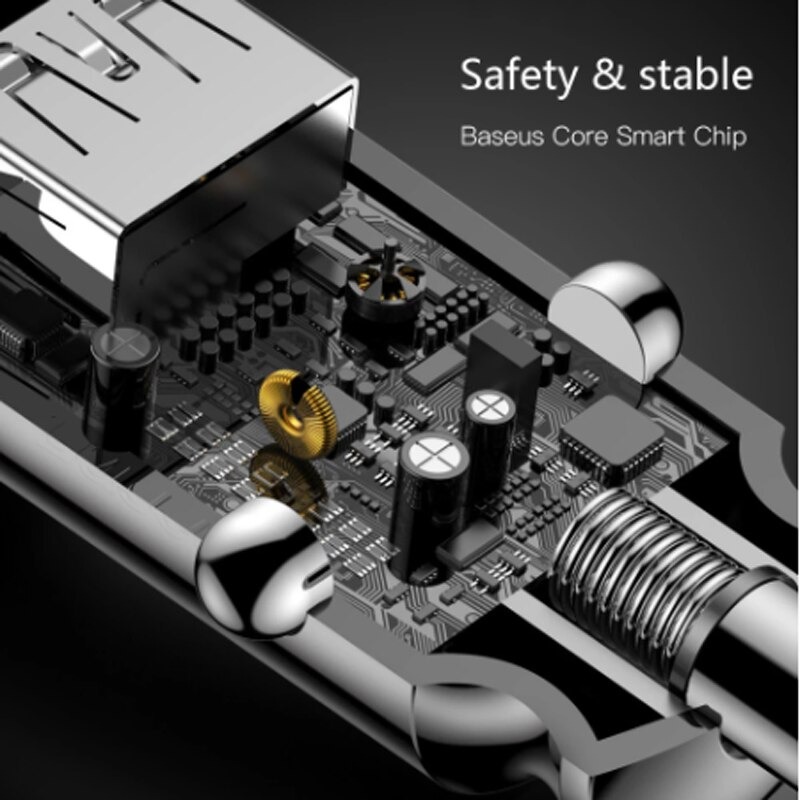 Tẩu sạc Baseus sạc nhanh 5V - 3.1A dùng cho xe hơi cho hiệu suất sử dụng ổn định - Hàng chính hãng