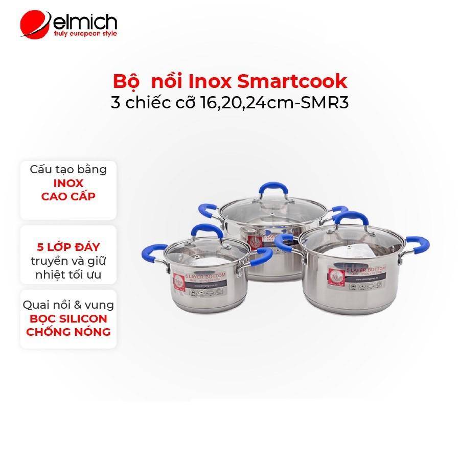 Bộ nồi Inox Smartcook 3 chiếc cỡ 16,20,24cm-SMR3