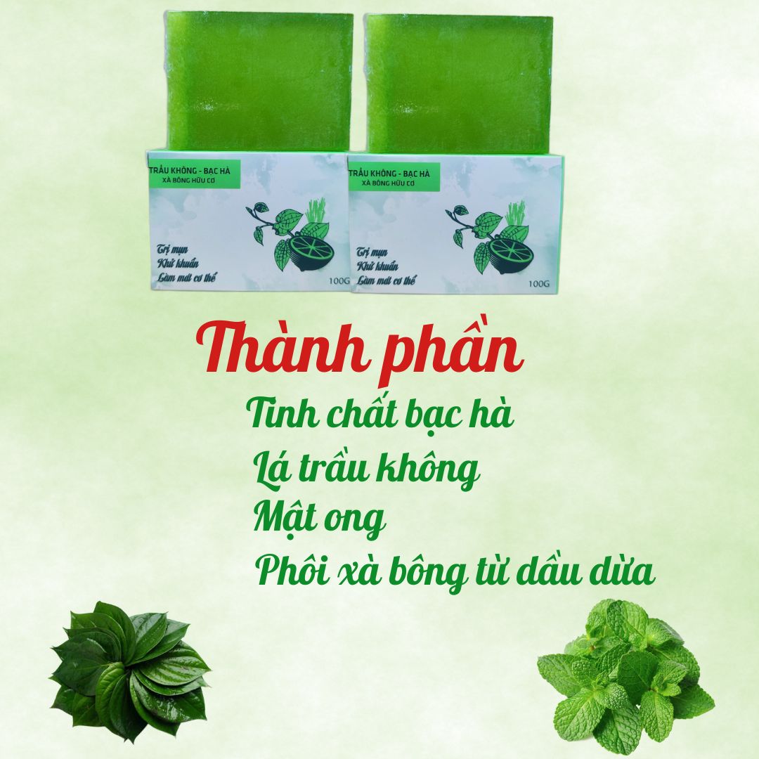 Xà bông Trầu không bạc hà Sinh dược - 100g/bánh