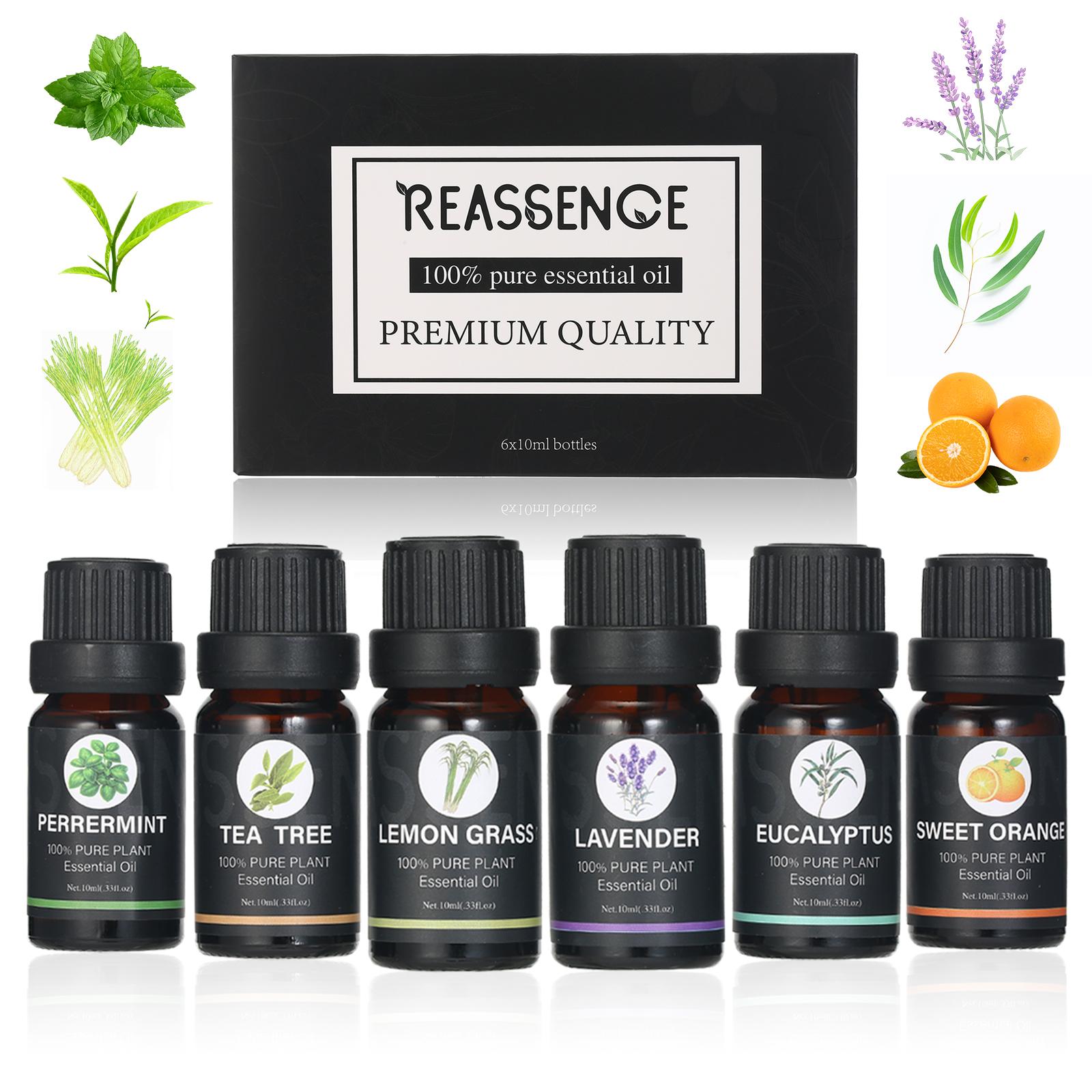 Bộ 6 chai Tinh dầu Thực vật Tự nhiên 10ml để xông không khí, giảm căng thẳng, thư giãn