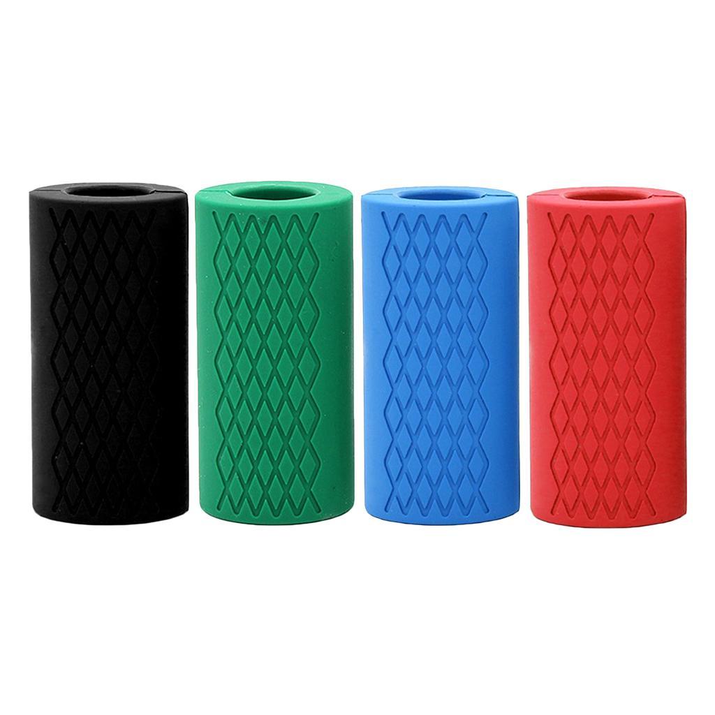 4 Pieces Dumbbell and Barbell Grips Silicone Grips