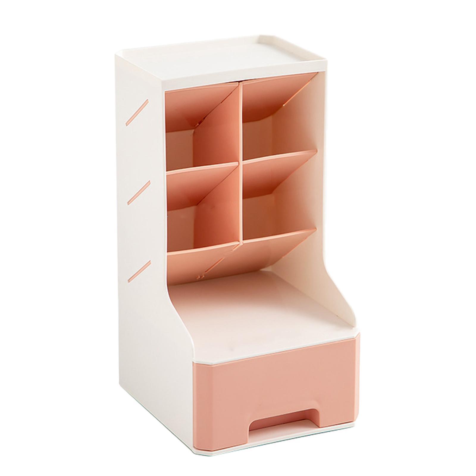 Desk Stationery Box Pen Holder with Drawer Desktop Storage Organizer for Desktop