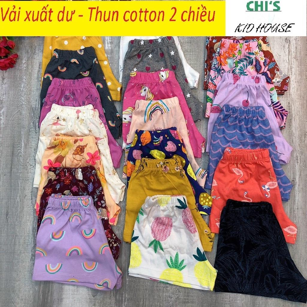 QUẦN ĐÙI COTTON HOẠ TIẾT DỄ THƯƠNG CHO BÉ GÁI 10-48KG