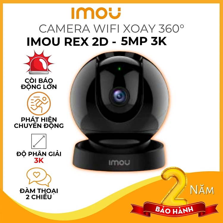 Camera IP WIFI IMOU REX 2D 5MP 3K, A46LP 4MP, A26LP Xoay 360 độ, đàm thoại 2 chiều - hàng chính hãng