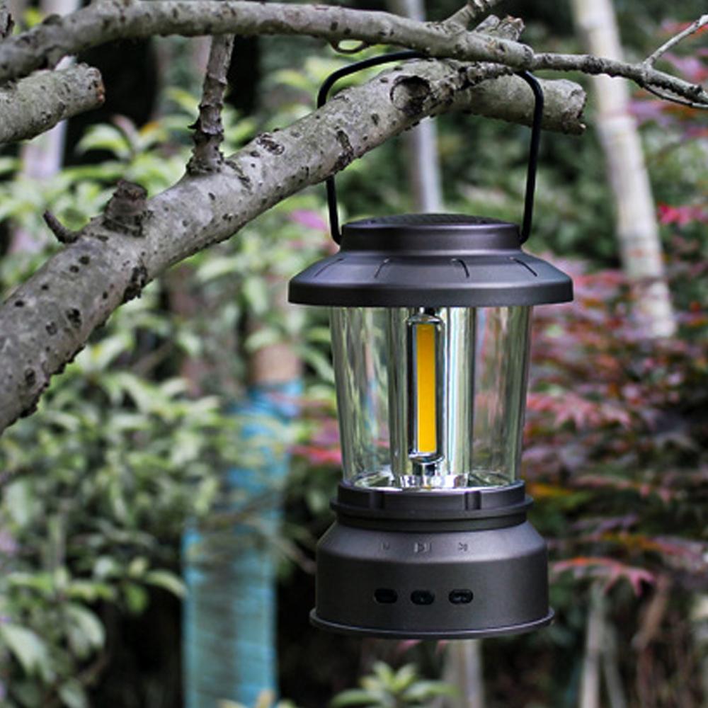 Portable Outdoor Retro Lantern Camping BT Speaker Light Tent Lamp USB Rechargeable Night Handhel Emergency Light