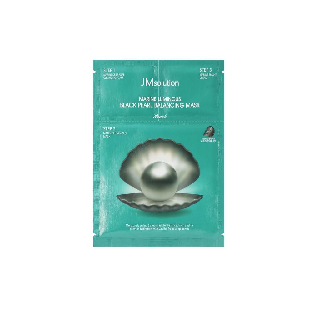 Mặt Nạ Cấp Ẩm Và Cân Bằng Da 3 Bước Chiết Xuất Ngọc Trai Đen JMsolution Marine Luminous Black Pearl Balancing Mask Pearl