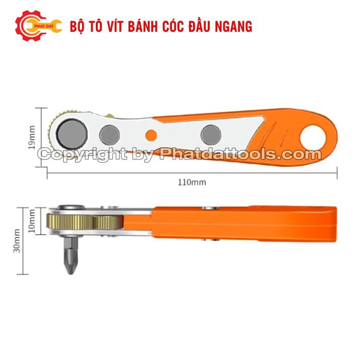 Bộ tô vít bánh cóc đầu ngang đa năng