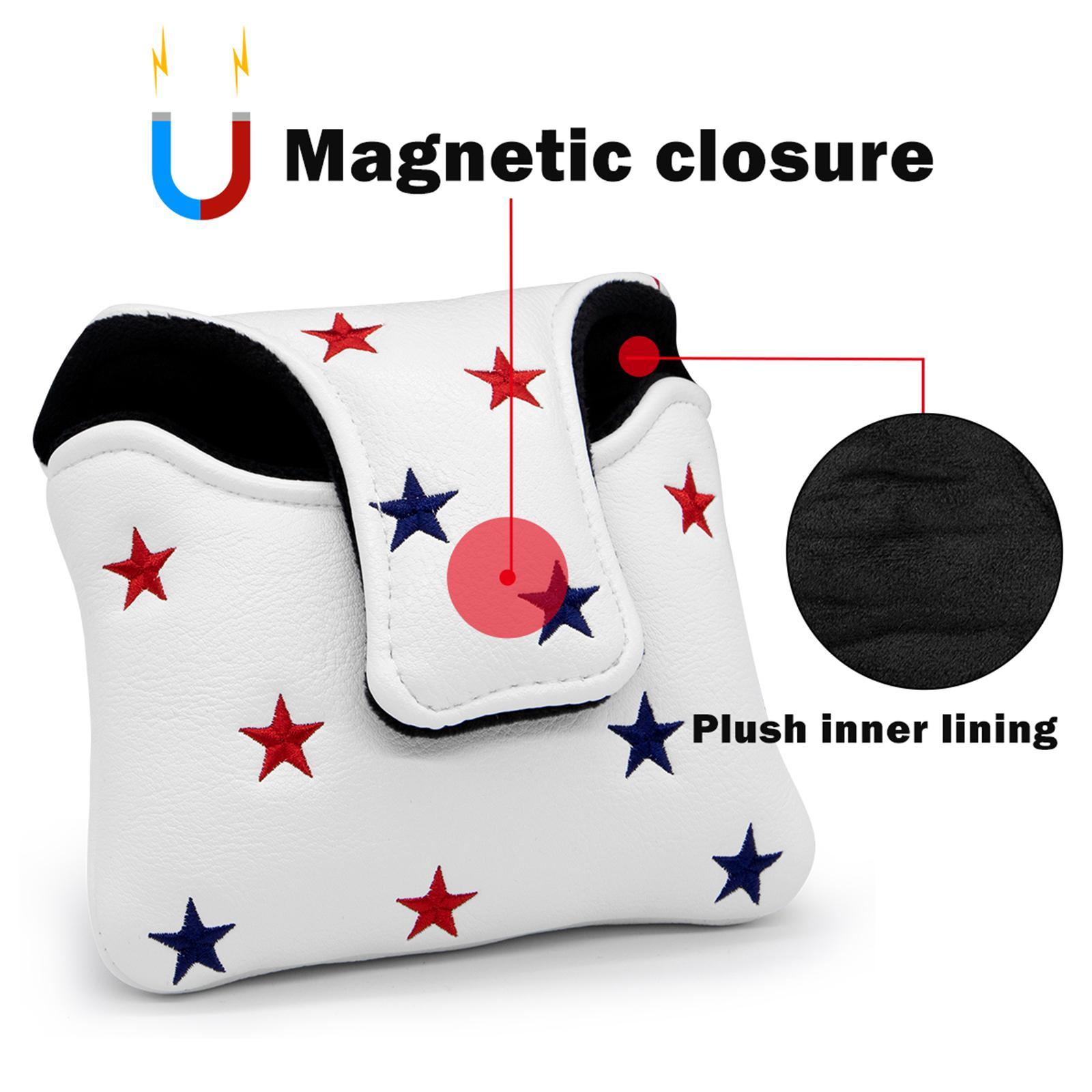 Golf Putter Mallet Head Cover Magnetic Closure Headcover Club Protector for Unisex