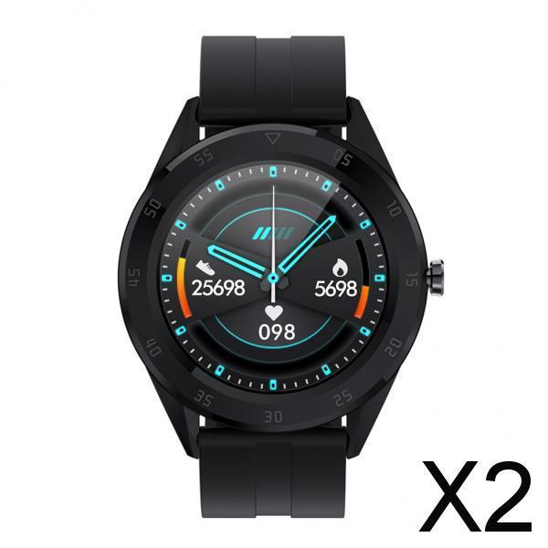 2xWomen Men Bluetooth Smart Watch Wrist Band Sedentary Reminder Black