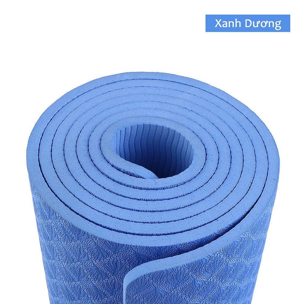 Thảm tập yoga TPE 6 mm 1 lớp cao cấp+ Tặng kèm túi lưới đựng -Thảm yoga chống trơn trượt, chắc chắn