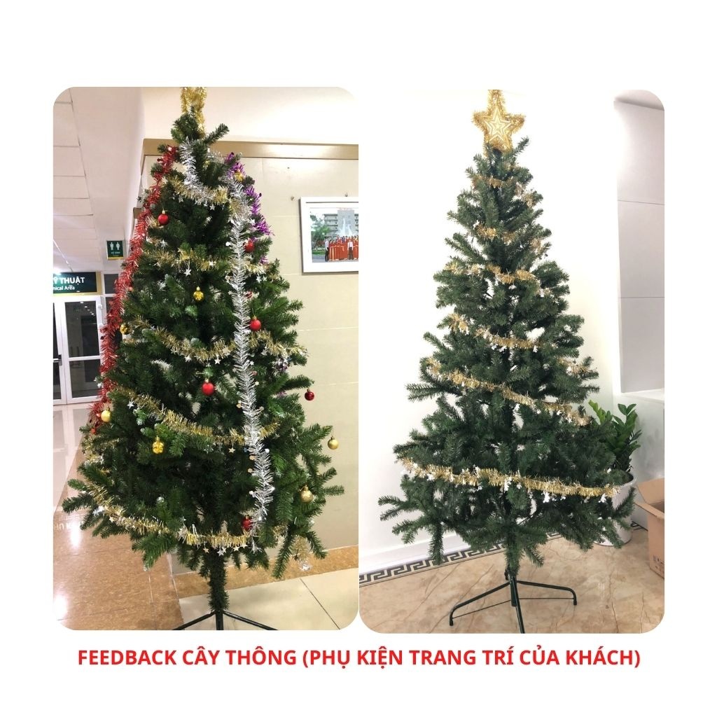 Cây Thông Noel 2m4 Tặng Ngôi Sao Đỉnh Và Dây Kim Tuyến Trang Trí Cây Thông Giáng Sinh 2m Trong Nhà Ngoài Trời