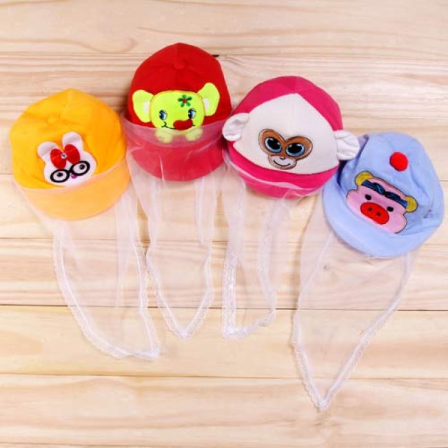 Mũ kèm khăn voan mũ chắn gió cho bé Set 02 Cái