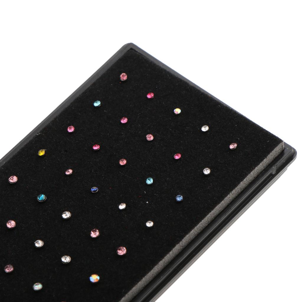60pcs Stainless Steel Nose Rings Studs Body Piercing Jewelry Multi-Color