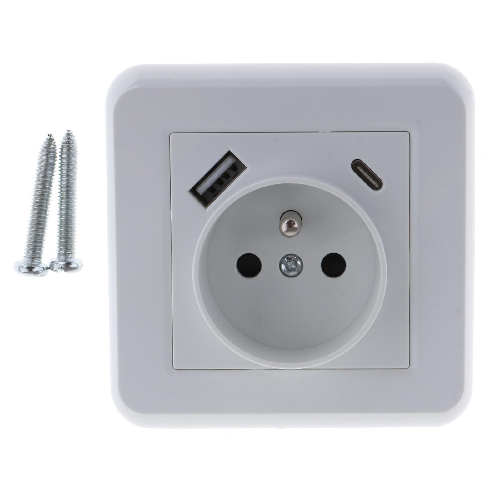 Wall Mounted Socket Square Panel European Plug Socket Widely Used for Home