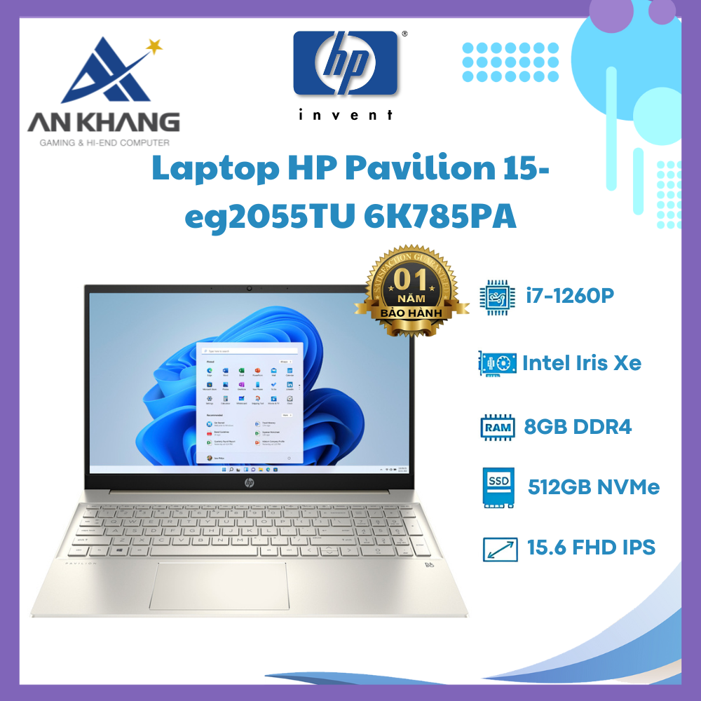 Laptop HP Pavilion 15-eg2055TU 6K785PA - Hàng Chính Hãng - Bảo Hành 12 Tháng Tại HP Việt Nam