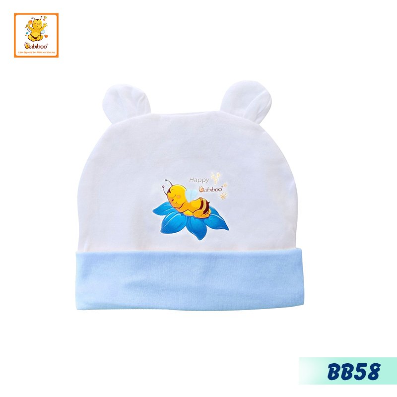 Nón sơ sinh Babiboo mũ sơ sinh cotton mềm mại, thấm hút tốt  BB58