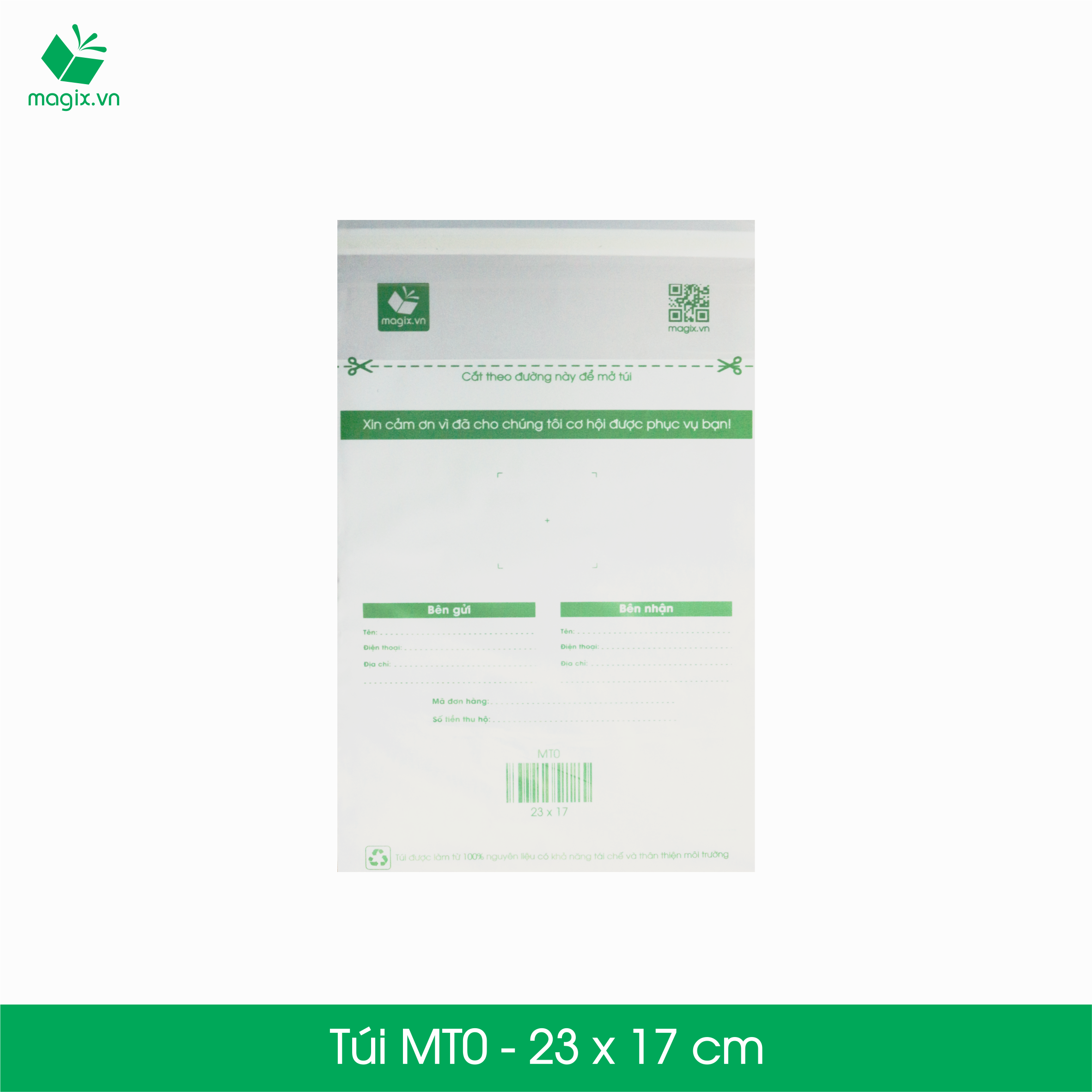 MT0 - 23x17 cm - 300 Túi nilon đóng hàng