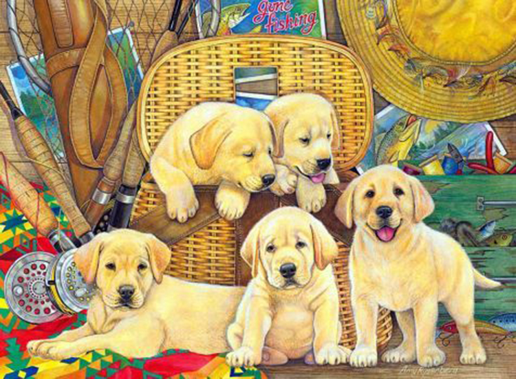 Bộ Tranh Ghép Xếp Hình 1000 Pcs Jigsaw Puzzle Tranh Ghép Ảnh Chó Con Bản Đẹp Cao Cấp