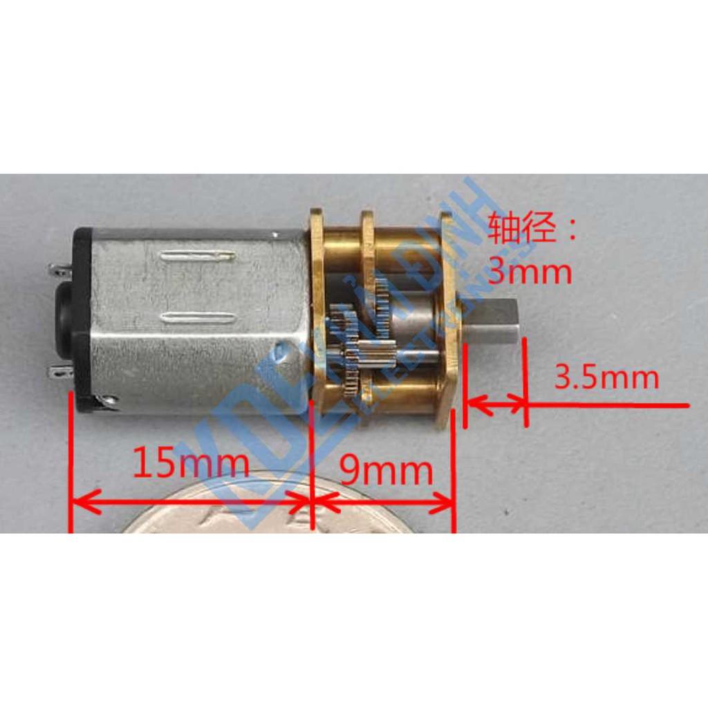 Động cơ giảm tốc N20 5-9V670-1200RPM trục D 3mm 10g kde3483