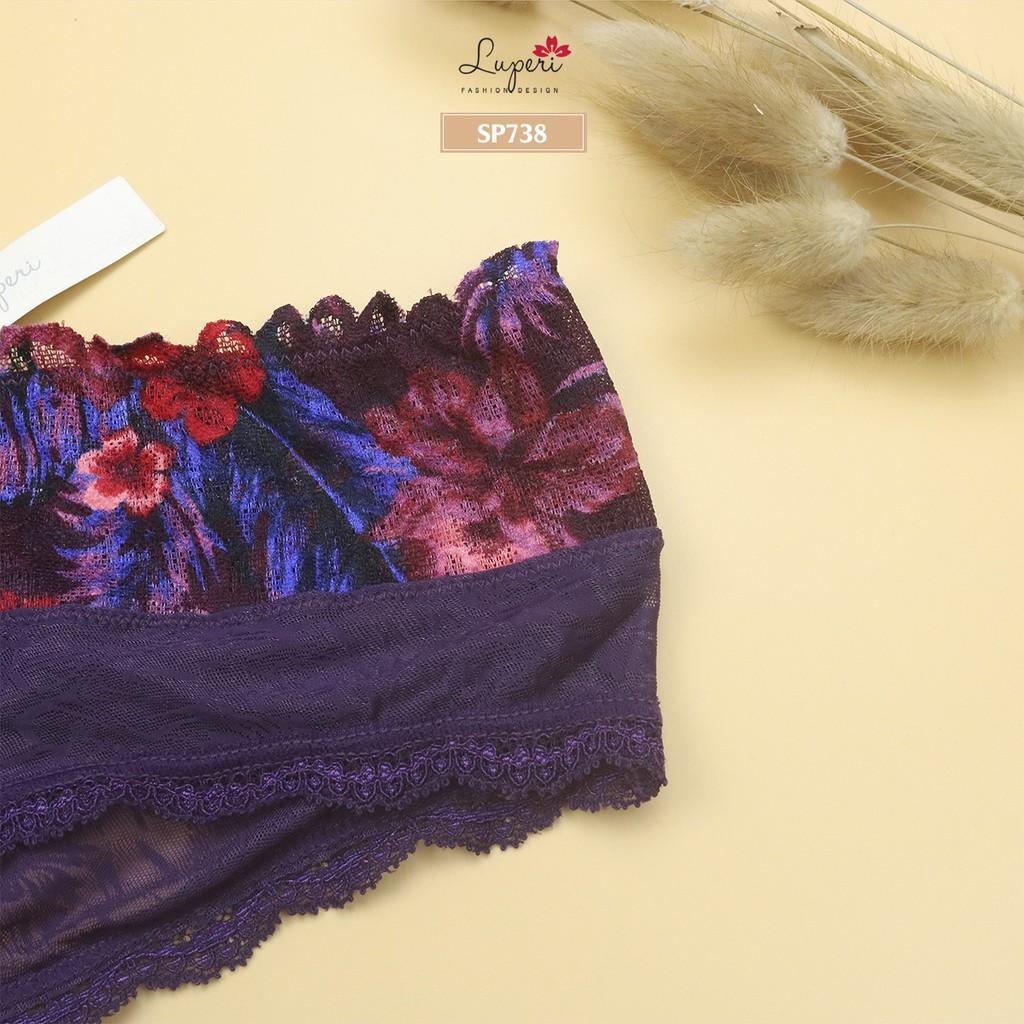 Quần Lót Nữ Lụa Phối Ren Cạp Vừa LUPERI SP738 Dáng Hipster Nâng Mông Chất Liệu Mát Thoáng Khí Khử Mùi Tốt