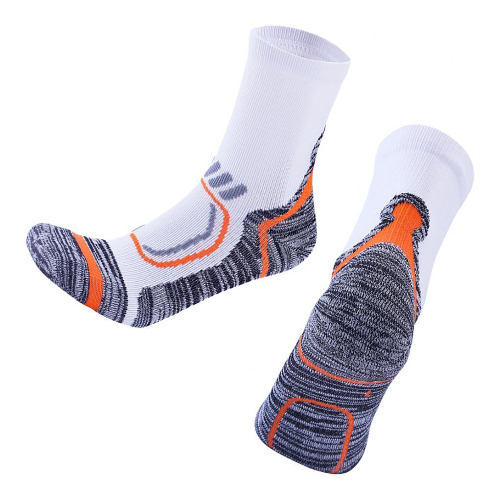Women Men Winter Sports Hiking Socks Thermal Snow Ski Crew Sock White L