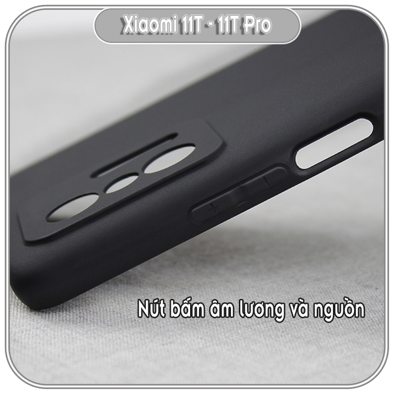 Ốp lưng che camera cho Xiaomi 11T - 11T Pro, TPU dẻo đen, nhám siêu mỏng