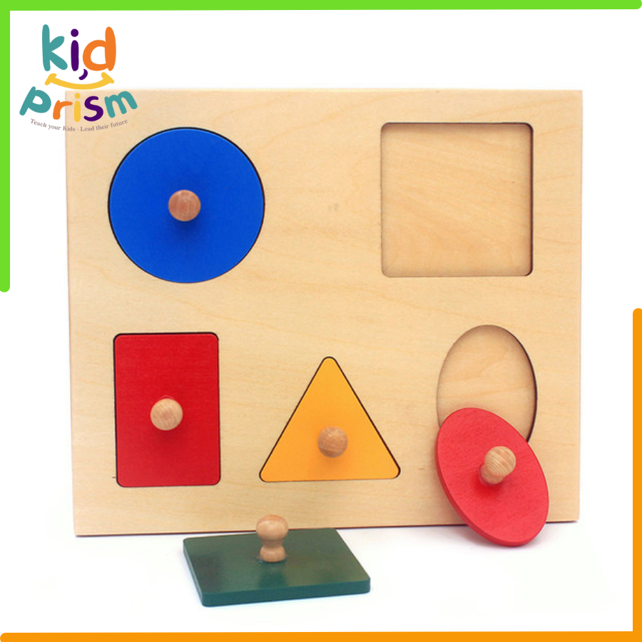 Bảng ghép Montessori hình khối nâng cao bằng gỗ giúp bé phát triển trí não (Giáo cụ Montessori)