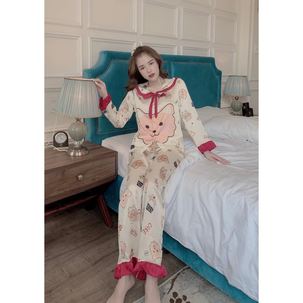 Đồ bộ nữ pijama tay ngắn quần dài nhiều màu, Họa Tiết dễ thương Ulzzang Hot Trend