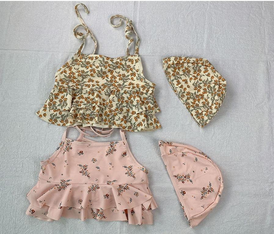 2021 Mới Mùa Hè Cho Bé Gái In Hoa Đồ Bơi Vai Tắt Trẻ Em Áo Liền Quần Kỳ Nghỉ Quần Áo Đi Biển Có Đồ Bơi