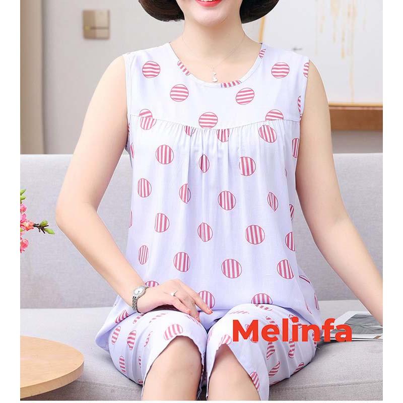 Bộ đồ ngủ ba lỗ nữ, bộ đồ lửng mặc nhà chất vải lanh cotton thoáng mát nhiều màu, bộ đồ lanh nữ mã VABD0176