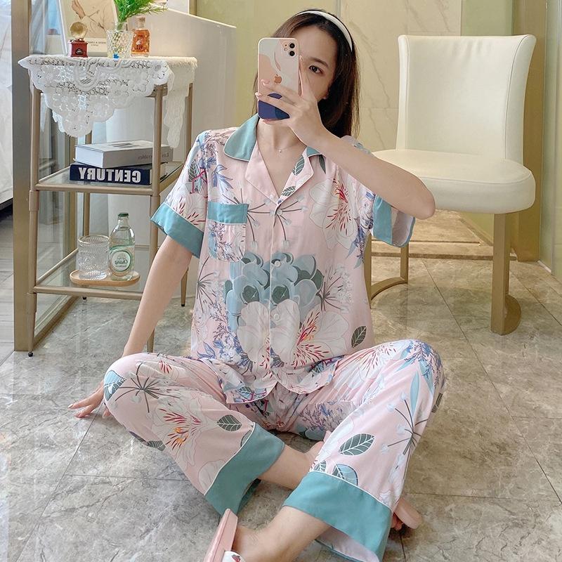 Đồ Mặc Nhà - Đồ Bộ Nữ Áo Ngắn Quần Dài Chất Đũi Lụa Cao Cấp Sang Chảnh CDDP02