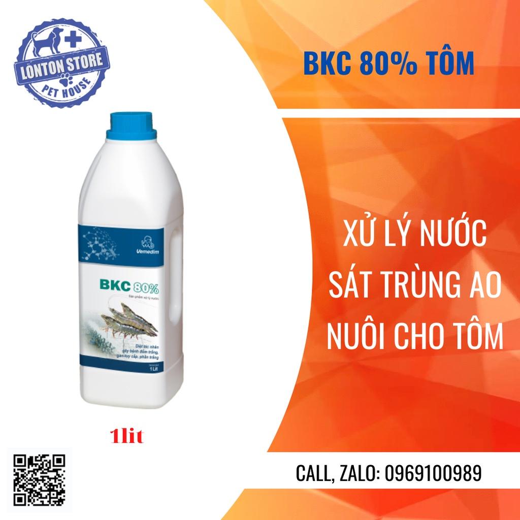 VEMEDIM BKC 80% tôm, dùng sát trùng nước, diệt tảo độc ao nuôi tôm, chai 1lit - Lonton store