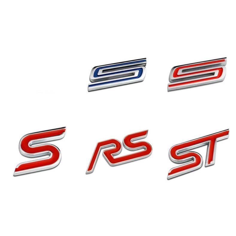 Decal Tem 3d Logo Chữ S, ST, RS đỏ ( Mẫu 5 ) MS-95