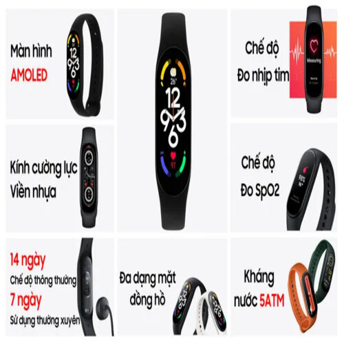 Vòng Đeo Tay Thông Minh Xiaomi Smart Band 7 AP - Hàng chính hãng