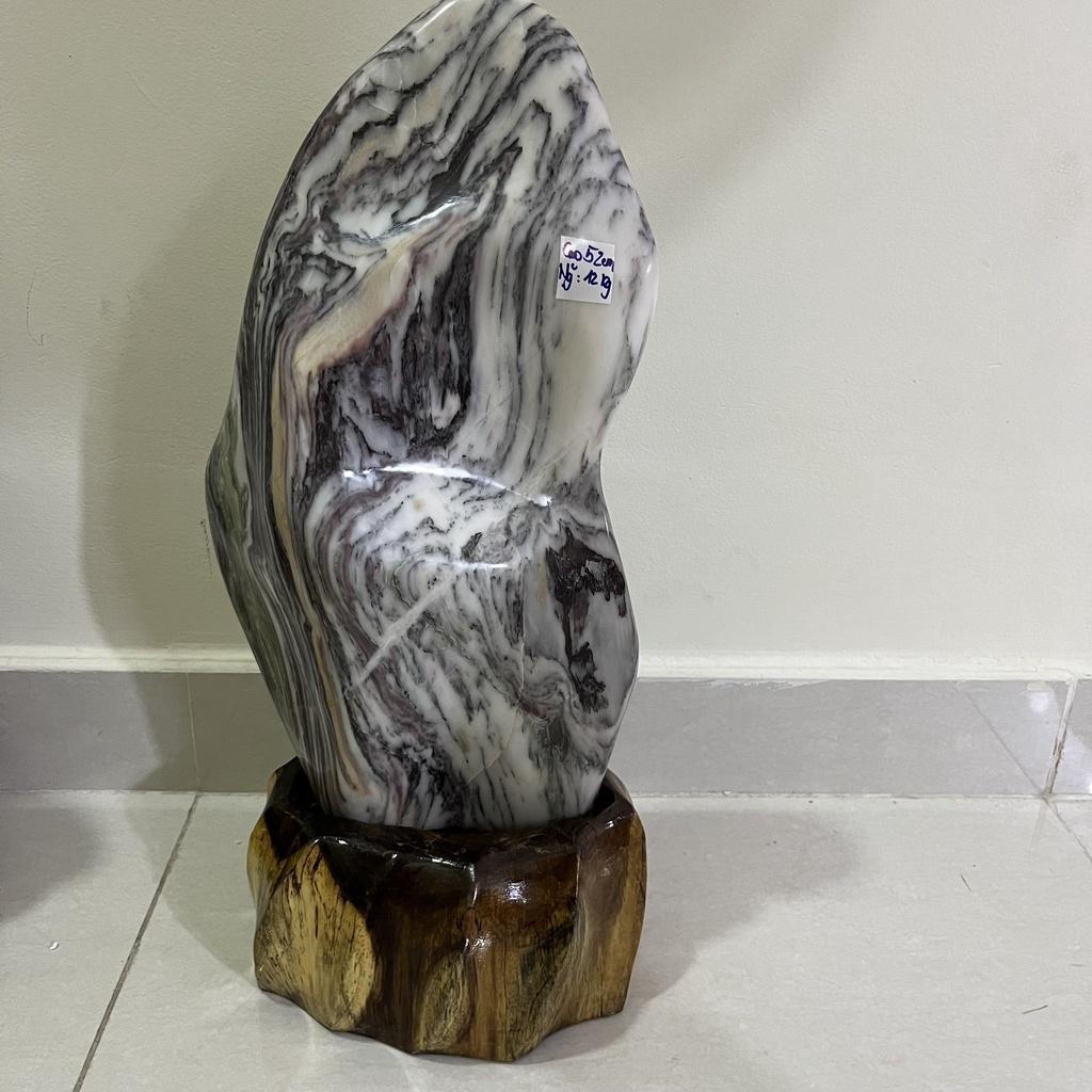 Cây đá, trụ đá vân mây tự nhiên nặng 12 kg cao 52cm cho mệnh Thổ và Hỏa